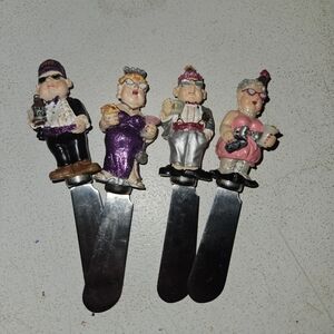 Vintage Boston Warehouse "2000 Or Bust" Set Of 4 Cheese Spreaders!